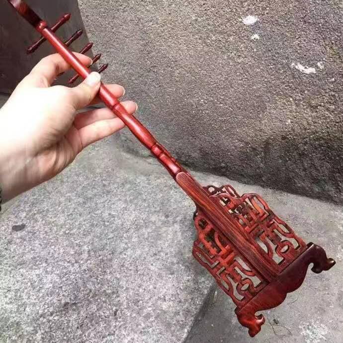 红酸枝龙头笔架