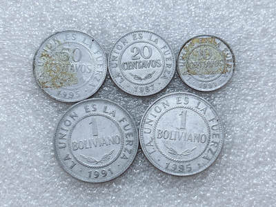 第一海外回流一元起拍收藏 散集专场  第303期 - 玻利维亚硬币 5枚