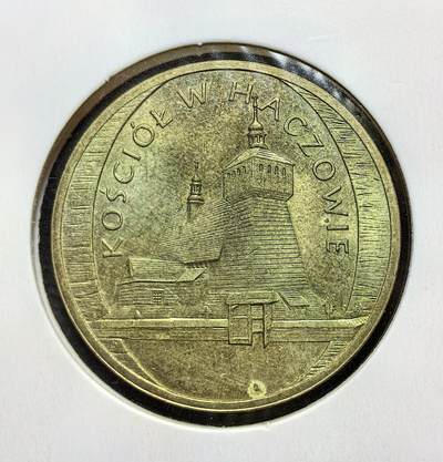 外国优质老铜币银币苏联纪念章，每周六晚九点倒数截拍，满百包邮可寄存，持续收拍 - 波兰2006年2兹罗提纪念币，属 “波兰历史名城” 系列。正面为波兰国徽白鹰，背面是哈乔维木制教堂 —— 世界文化遗产，见证波兰传统木构建筑与宗教文化的传承。