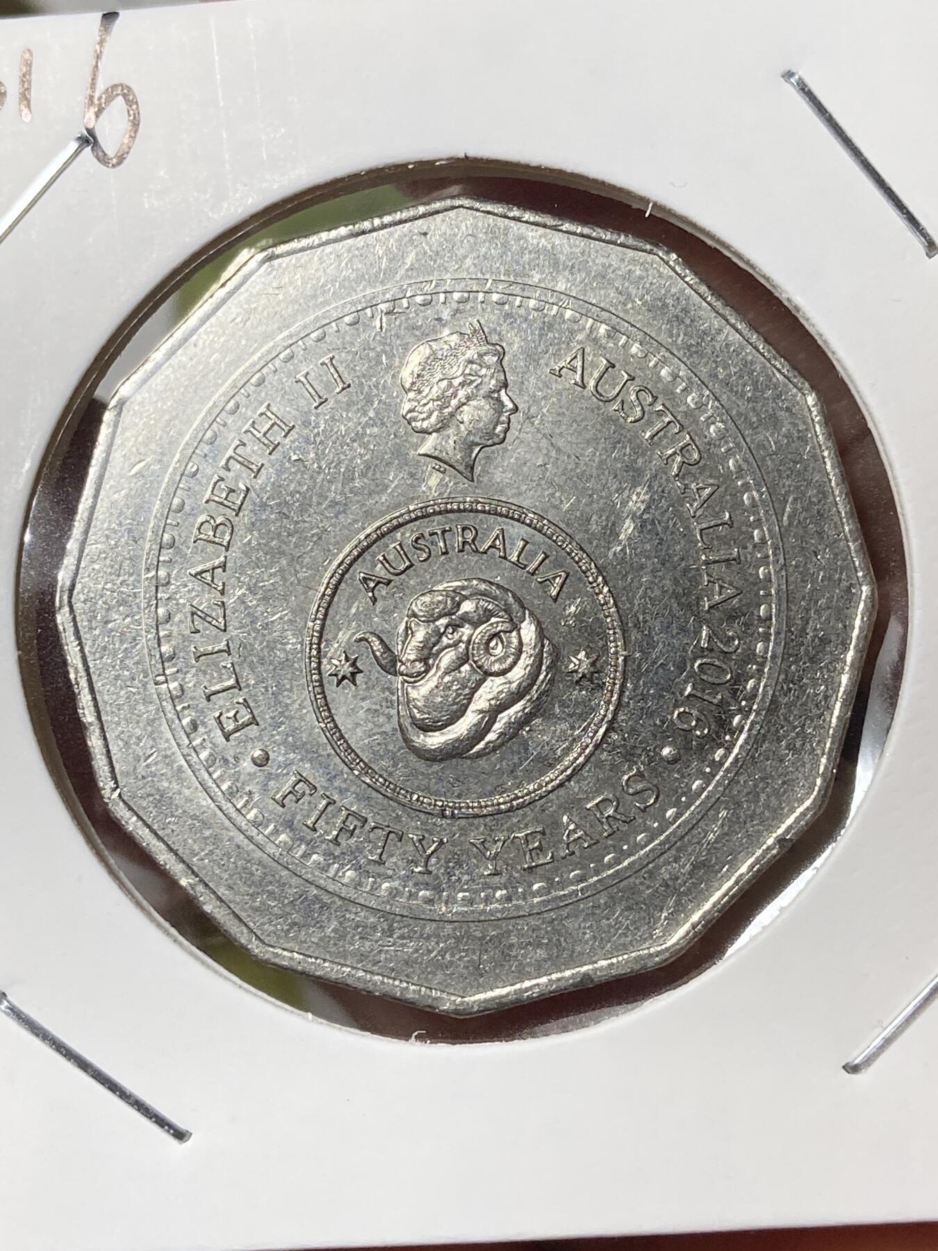 2026年第三十五场(总第二百零四场）外国精品纸夹币场(免佣金) 澳大利亚🇦🇺2016年50分(改为十进制货币50周年纪念币)