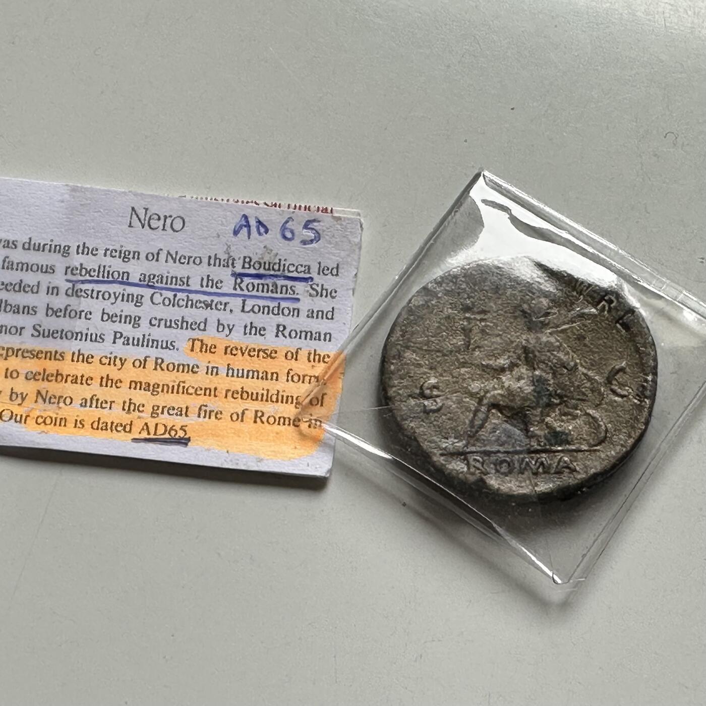 🌹外币初藏🌹🐯2026年第28场   每周二四六晚8️⃣点 接代拍 罗马帝国公元65年尼禄杜蓬迪乌斯铜币 复刻币