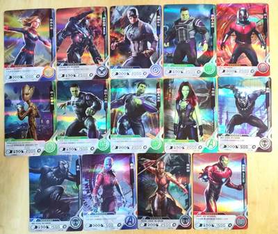 满赠PR！！龙虎卡牌-七八场（满200元包邮，无佣金，每周六结拍，欢迎送拍） - 拉丝彩闪14张 美漫卡牌 真人电影版复仇者联盟系列