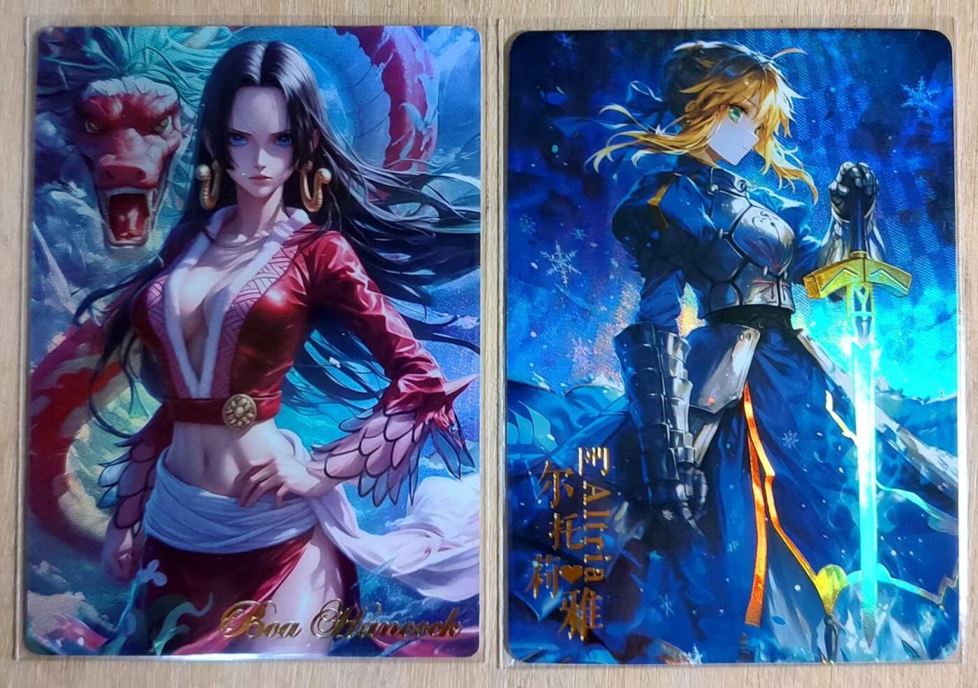 满赠PR！！龙虎卡牌-七八场（满200元包邮，无佣金，每周六结拍，欢迎送拍） 折光彩闪2张 海贼王女帝&阿尔托莉雅