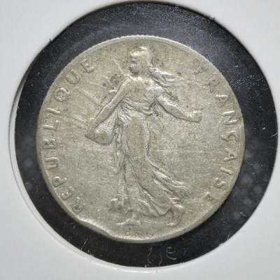 外国优质老铜币银币苏联纪念章，每周六晚九点倒数截拍，满百包邮可寄存，持续收拍 - 法兰西第三共和国1900年50生丁银币，正面为奥斯卡・罗蒂设计的 “播种者” 形象（象征法兰西共和与自由），背面刻有 “自由、平等、博爱” 及橄榄枝，是法国新艺术风格钱币的代表