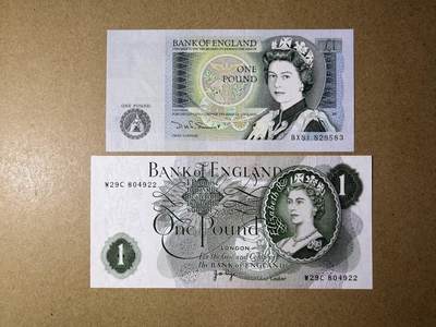 《艾美收藏》第236期-3.15周日外币畅拍 - 英格兰1镑2张 UNC C序列和D序列各1张