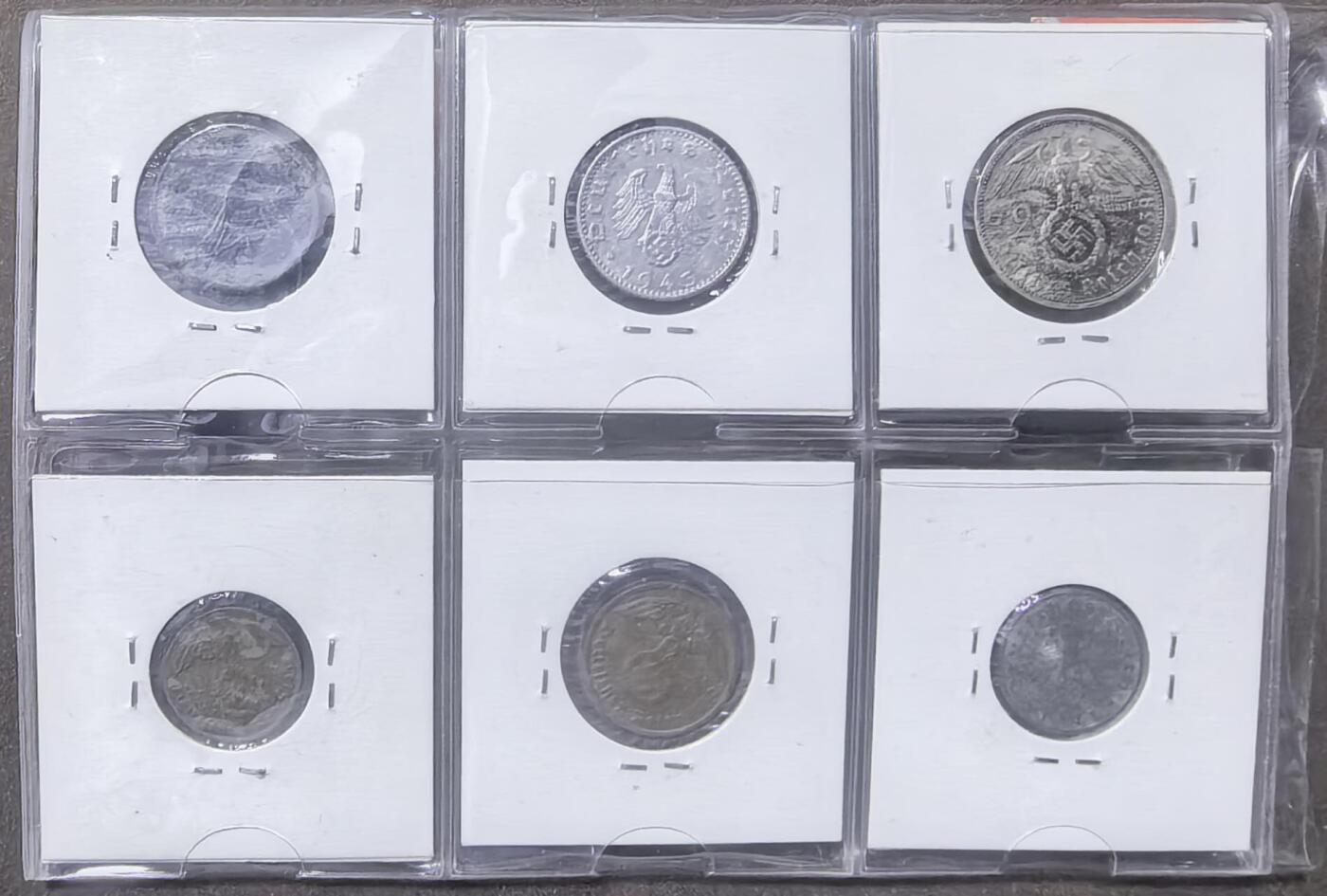 北京马甸外国币专卖第149期，外国币专场，陆续上拍，欢迎关注 德国帝国W字马克6枚/套，2马克为银币