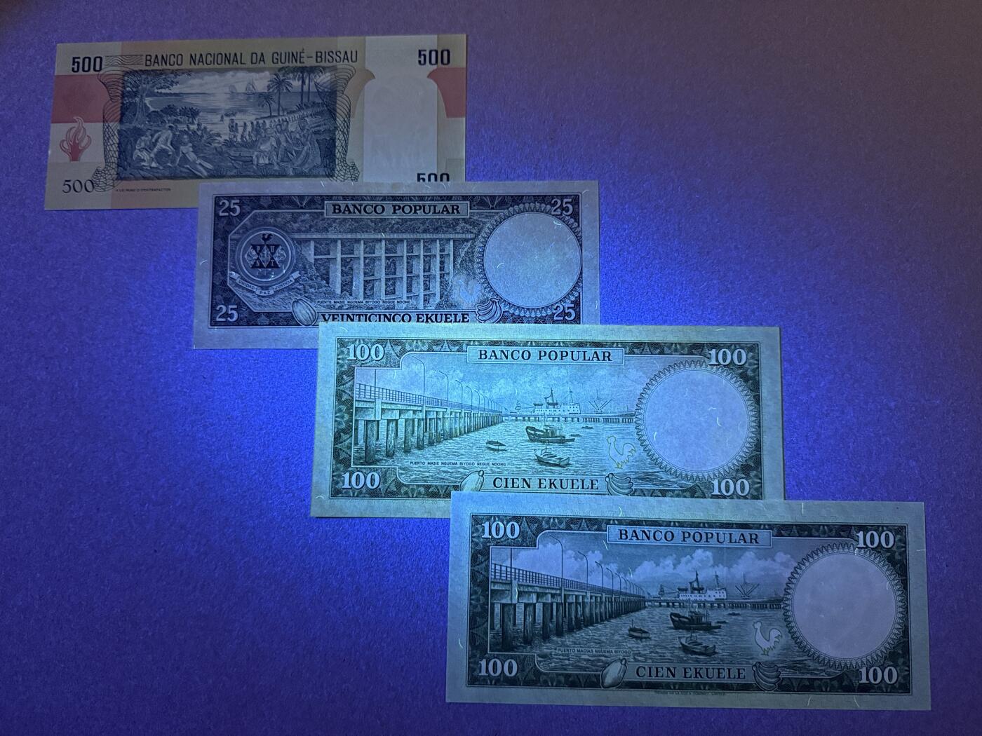 《艾美收藏》第236期-3.15周日外币畅拍 几内亚比绍4张 AU-UNC 1975-1983年