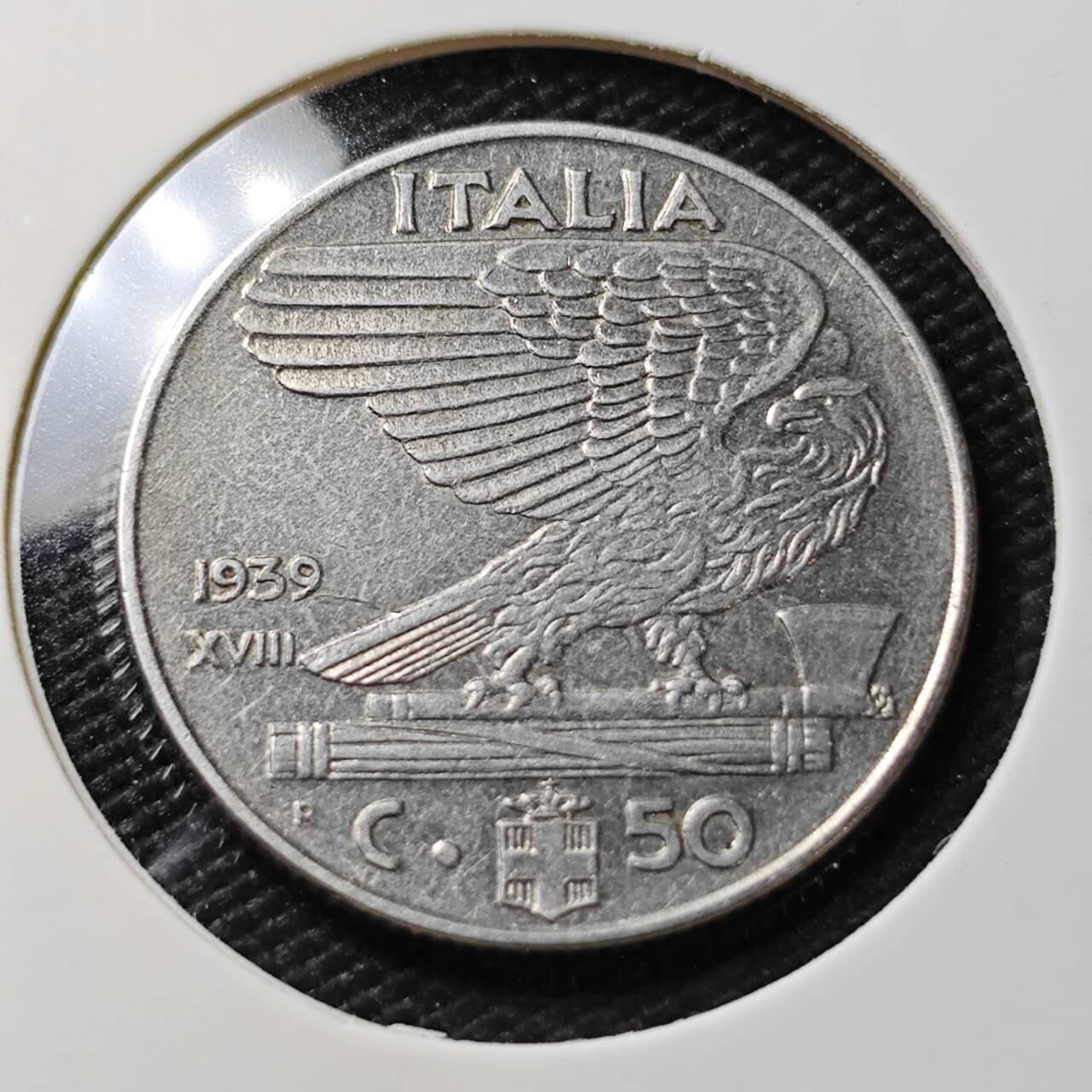 KK钱币收藏小铺   第405期 2月预留时间 周末发货 1939意大利50分 