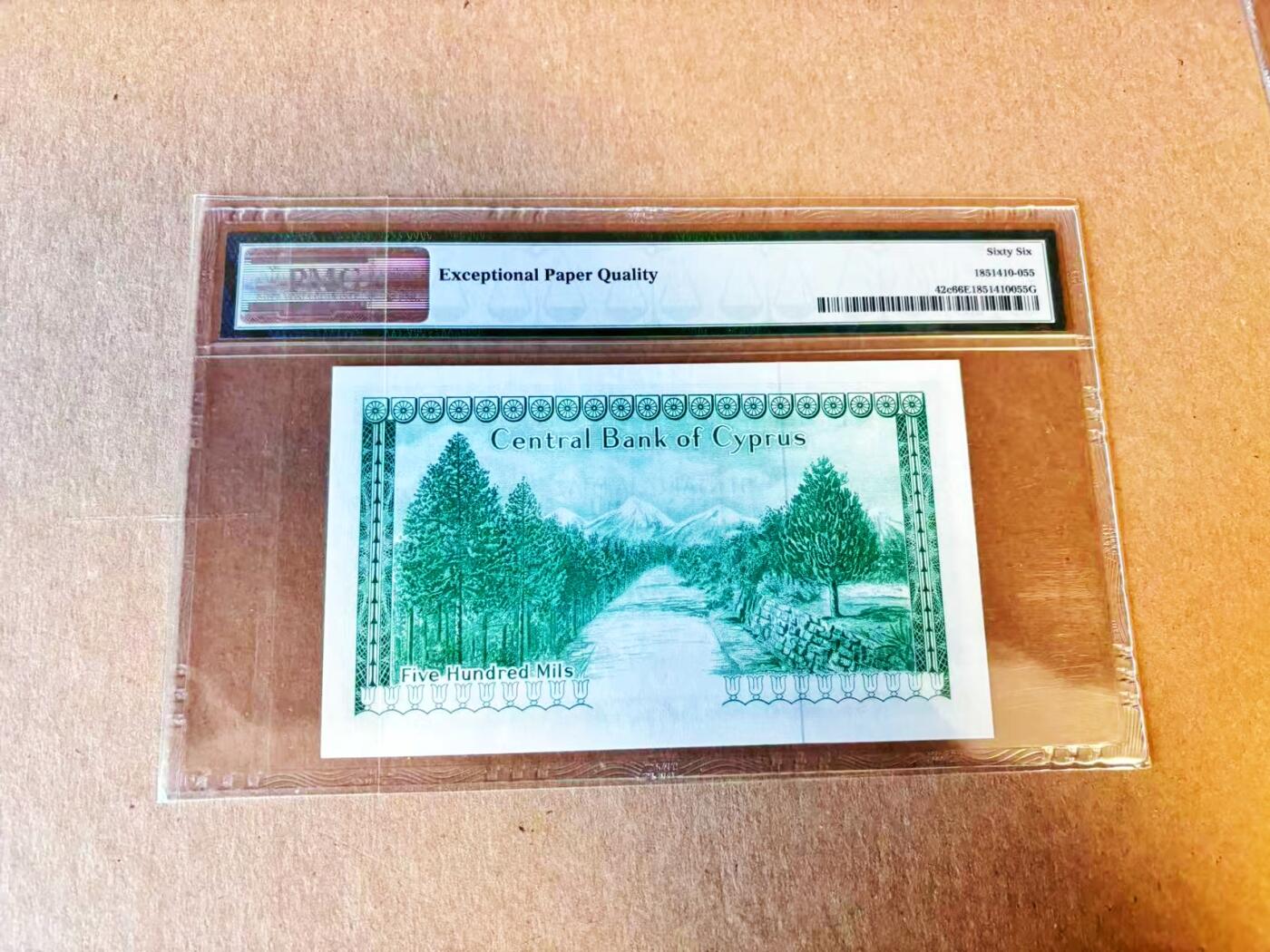 【Blue Auction】世界纸币精拍第794期——18级TOP拍卖/信誉/品质/专业/高效💫 塞浦路斯 1979年500米尔 PMG66EPQ 