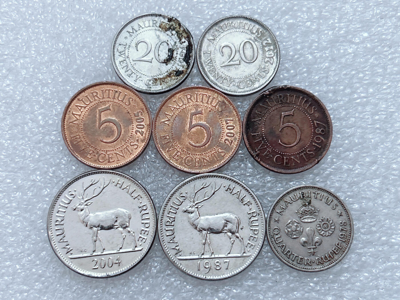 第一海外回流一元起拍收藏 散集专场  第303期 毛里求斯硬币 8枚