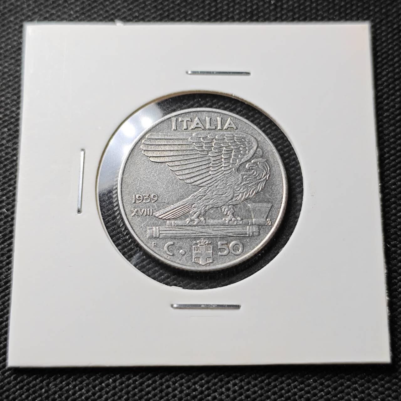 KK钱币收藏小铺   第405期 2月预留时间 周末发货 1939意大利50分 