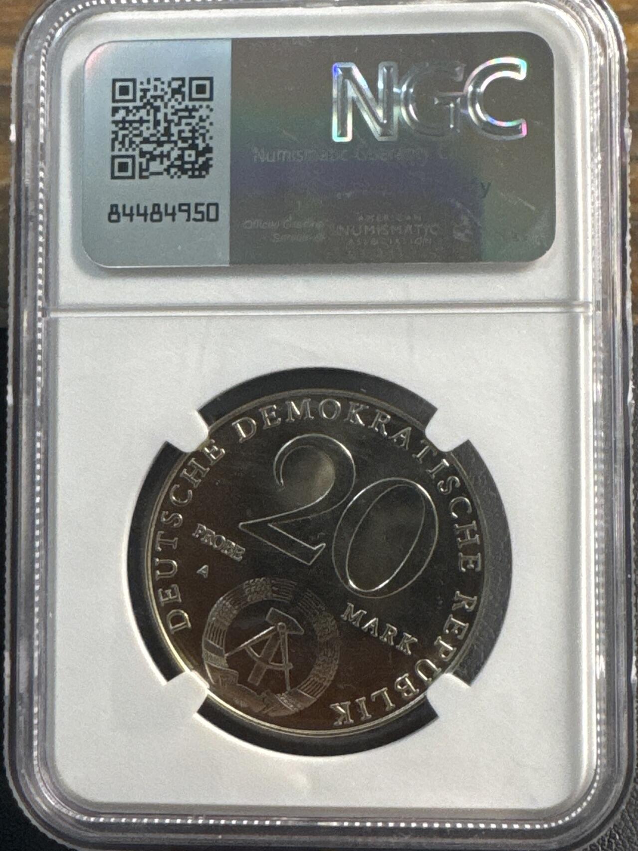 ❤️【币观天下】❤️ 第344期钱币秒杀拍卖场- 2026.3.6周五晚上6点半场 长期征集拍品  东德1979年东德成立30周年样币有PROBE字样 NGC MS66