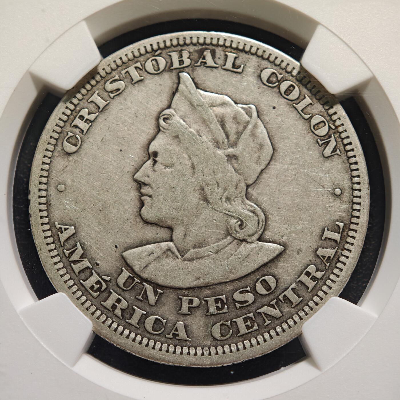 【德藏】世界币章拍卖第167期（拍品征集中~欢迎藏友联系） 1911年 萨尔瓦多哥伦布1比索银币 NGC VF