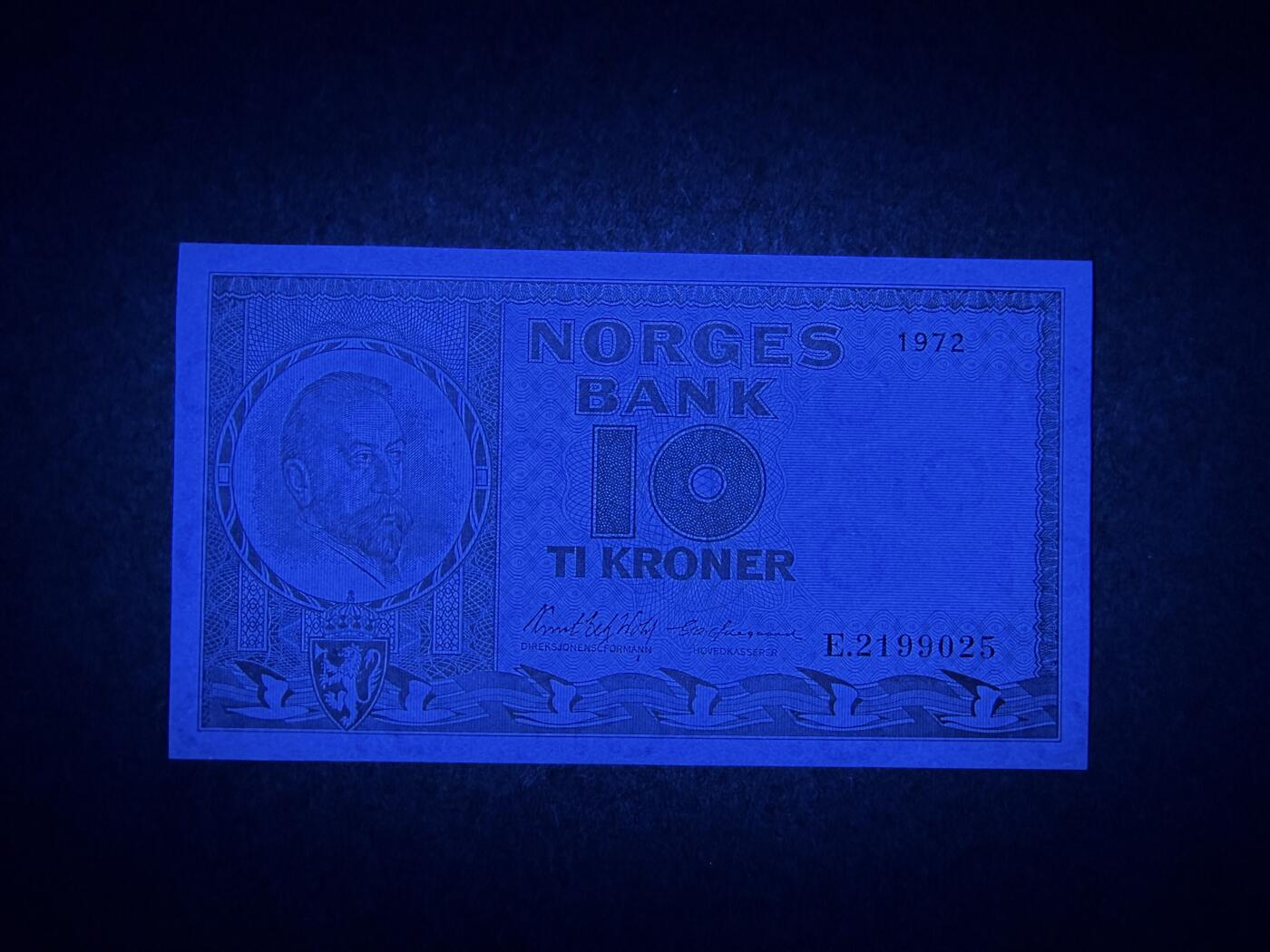 《艾美收藏》第236期-3.15周日外币畅拍 挪威10克朗 UNC 1972年 挪威第一任首相米切尔森 无47