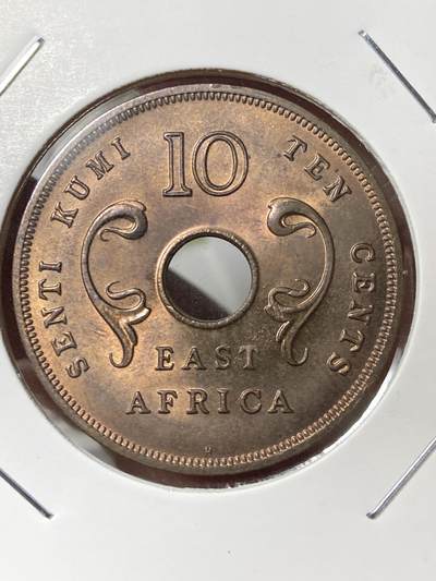 2026年第三十五场(总第二百零四场）外国精品纸夹币场(免佣金) - 带光好品–东非1964单年份10分(伊丽莎白二世时期第二版，独立前夕，H标喜敦厂造)