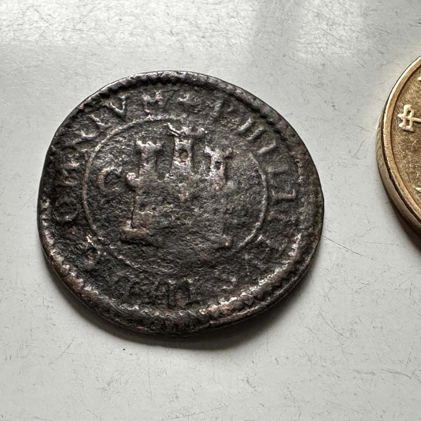🌹外币初藏🌹🐯2026年第28场   每周二四六晚8️⃣点 接代拍 西班牙1598-1621年菲利佩三世马拉维迪斯铜币约20mm 著名的西班牙海盗币
