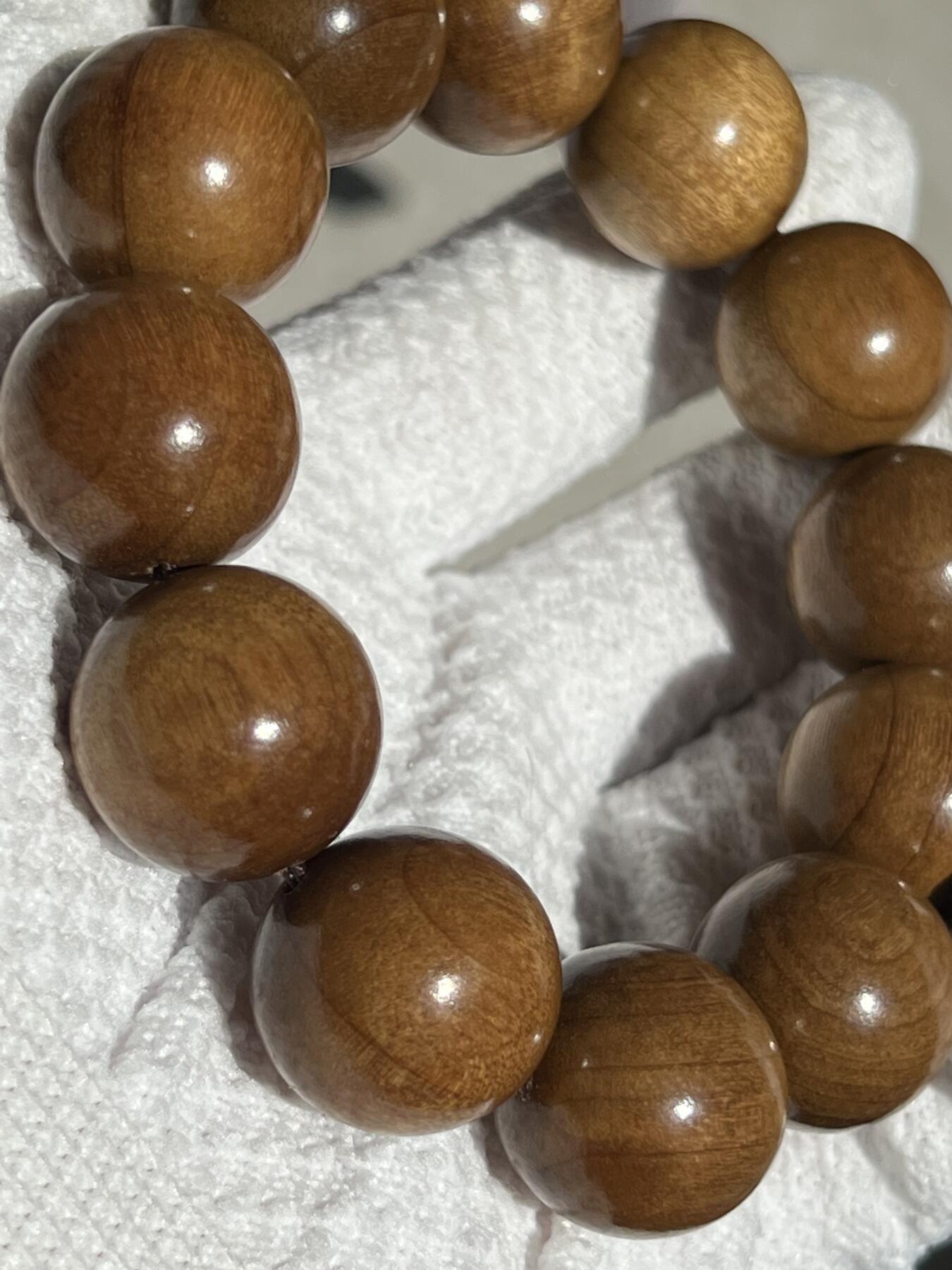 零元拍：金丝楠圆珠珠手串，20MM 金丝满满，满手留香