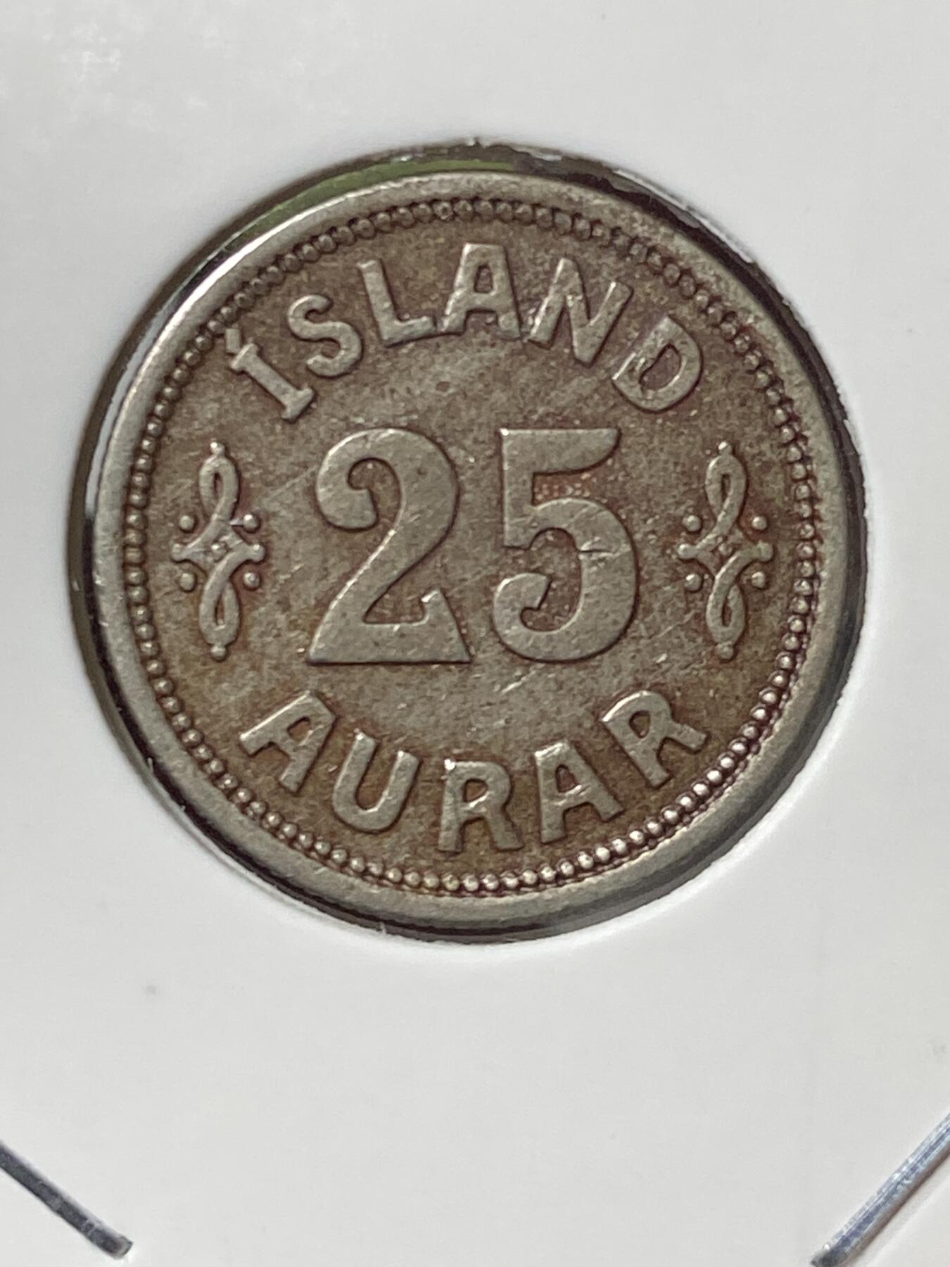 2026年第三十五场(总第二百零四场）外国精品纸夹币场(免佣金) 丹属冰岛王国🇮🇸1937年25奥拉(克里斯蒂安十世时期，N–GJ版，Near 7版–3和7之间距离小)