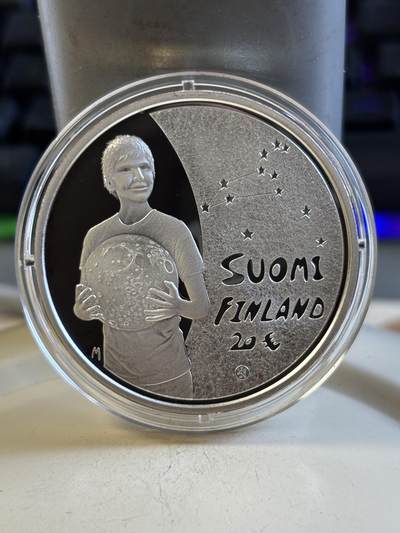 第192期拍卖 - 获奖币芬兰2010年儿童与创造力彩色精制纪念银币，925银，33.62克，发行10000枚