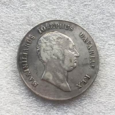 世界钱币专场拍卖 每周二开拍 - 1813年德国巴伐利亚马克西米利安双剑1泰勒银币