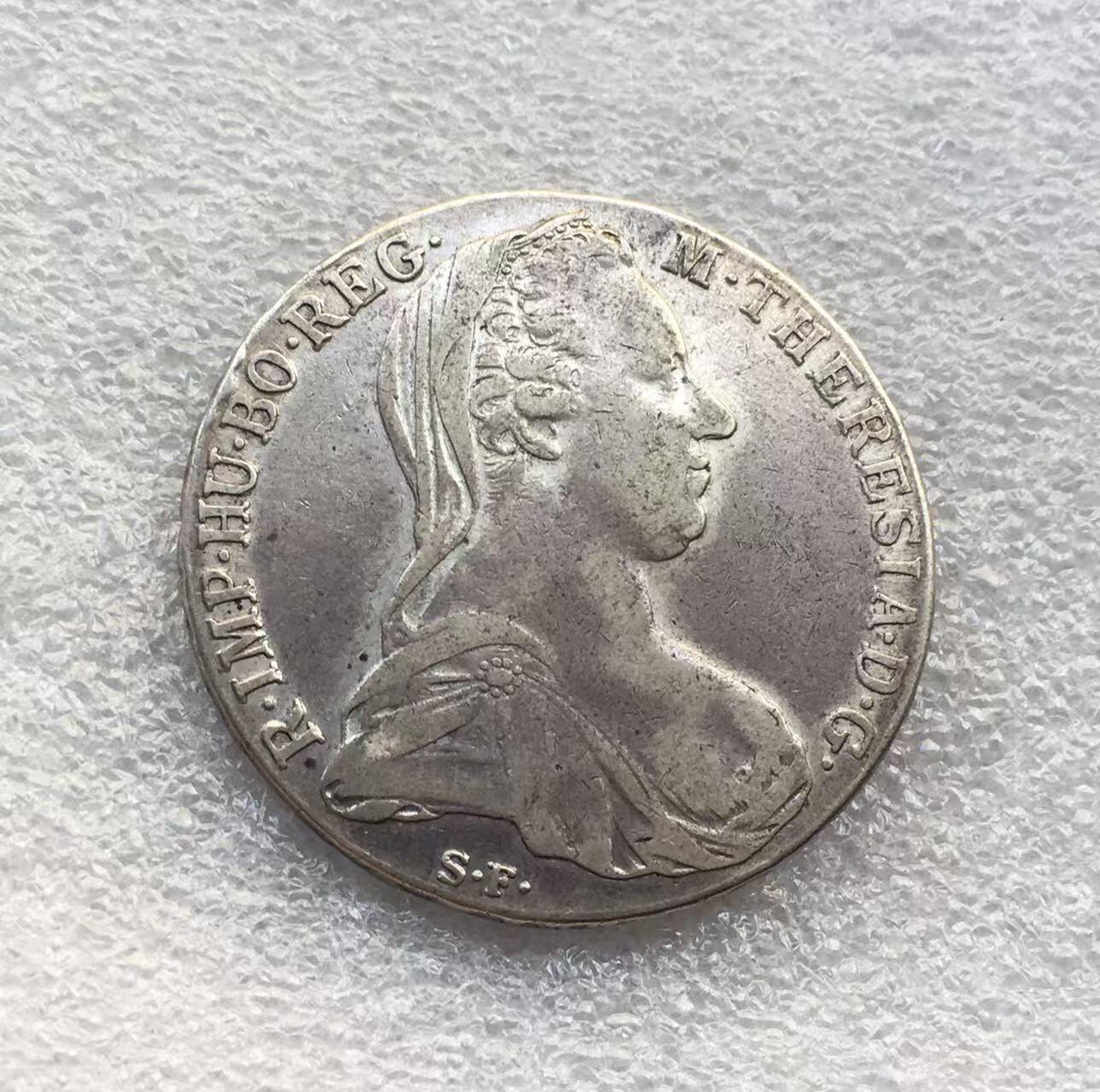 世界钱币专场拍卖 每周二开拍 早期双须奥匈帝国特蕾西亚女王大奶妈双须1泰勒银币