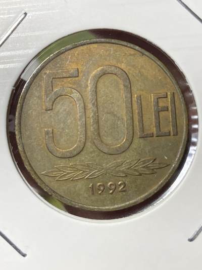 2026年第三十五场(总第二百零四场）外国精品纸夹币场(免佣金) - 好品–罗马尼亚🇷🇴1992年50列伊(共和国时期第一套，直尾9版)