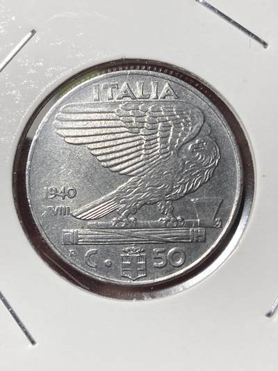 2026年第三十五场(总第二百零四场）外国精品纸夹币场(免佣金) - 意大利王国1940年50分(维托里奥·埃马努埃莱三世第四版，XVIII，有磁版)