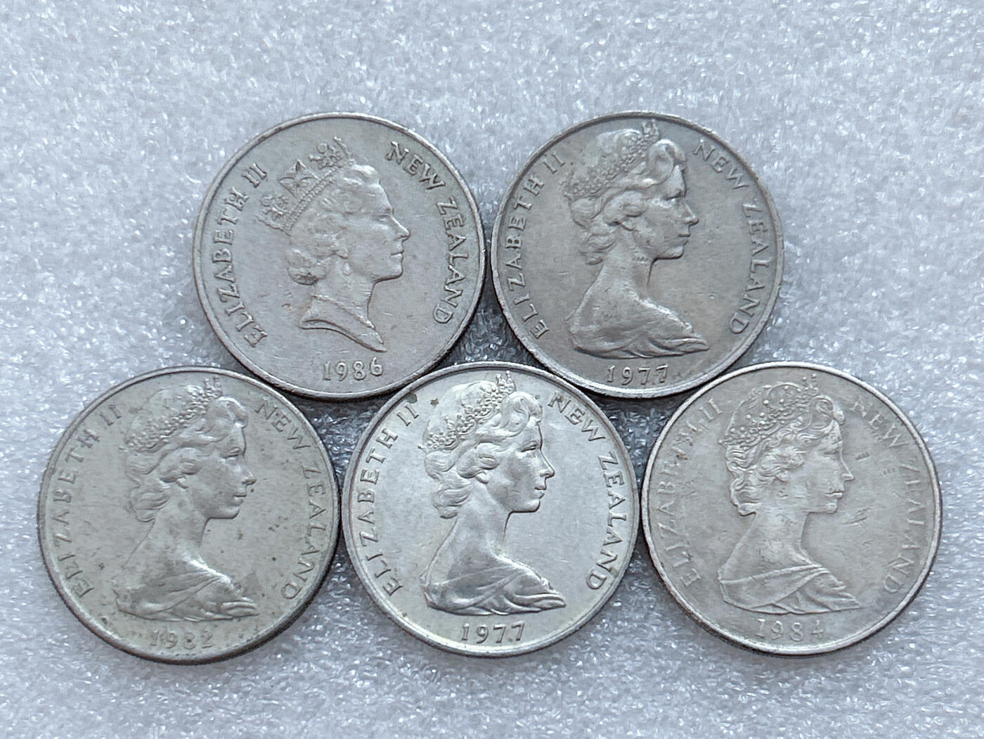 第一海外回流一元起拍收藏 散集专场  第303期 新西兰几维鸟20分硬币 5枚