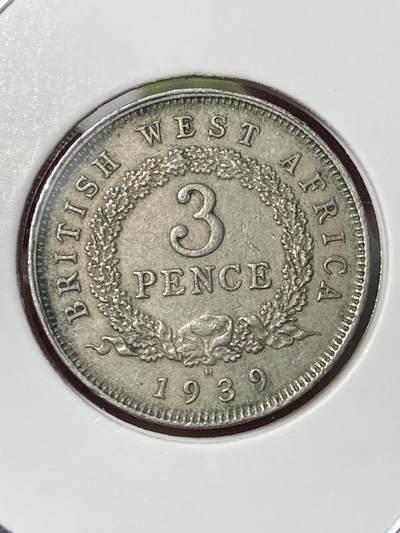 2026年第三十五场(总第二百零四场）外国精品纸夹币场(免佣金) - 流通好品–英属西非1939年3便士(乔治六世时期，H标喜敦厂造)