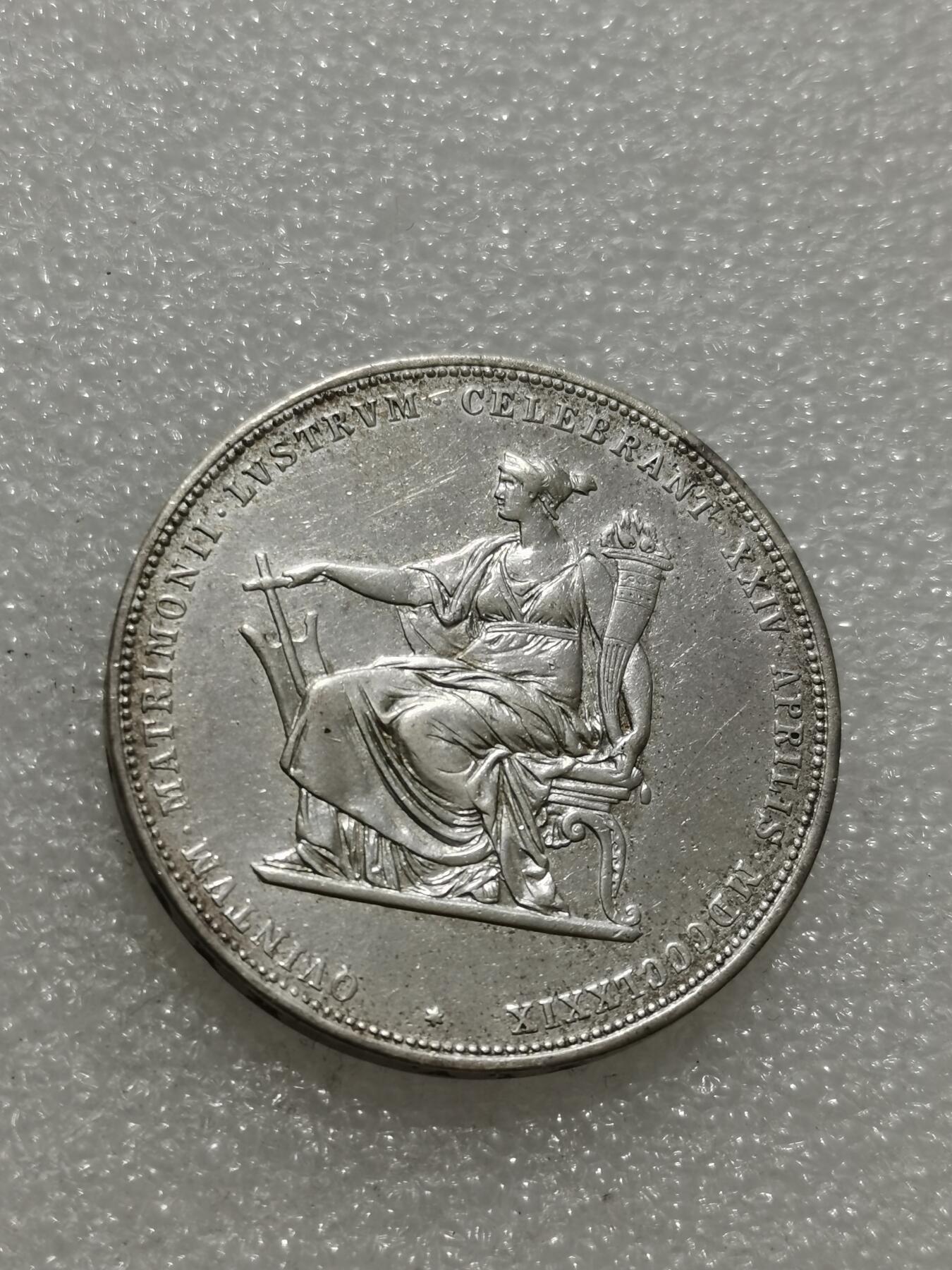 天下钱庄专场欢迎参拍 茜茜公主银婚2盾银币