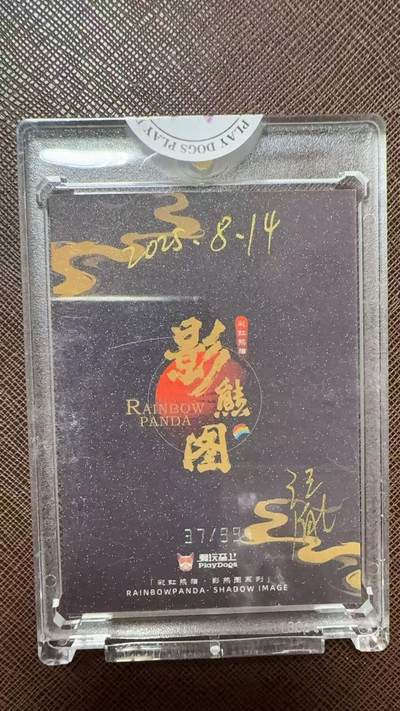 阳大大卡牌拍卖第104期（持续收拍品，周五晚上九点截拍，进群福利早知道） 【亲签卡】潮玩至上 汪胤 彩虹熊猫-水墨大师系列 黄眉大王 限编037/099