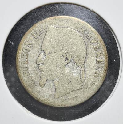 外国优质老铜币银币苏联纪念章，每周六晚九点倒数截拍，满百包邮可寄存，持续收拍 - 法兰西第二帝国1866年50生丁银币，正面为拿破仑三世头像，背面是帝国皇冠与面值。它诞生于拉丁货币同盟成立初期，是法国工业革命与帝国扩张期的流通货币，1870 年普法战争后随帝国终结而停铸。