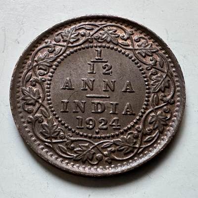 🌹外币初藏🌹🐯2026年第28场   每周二四六晚8️⃣点 接代拍 - 英属印度 1924年 1/12安那