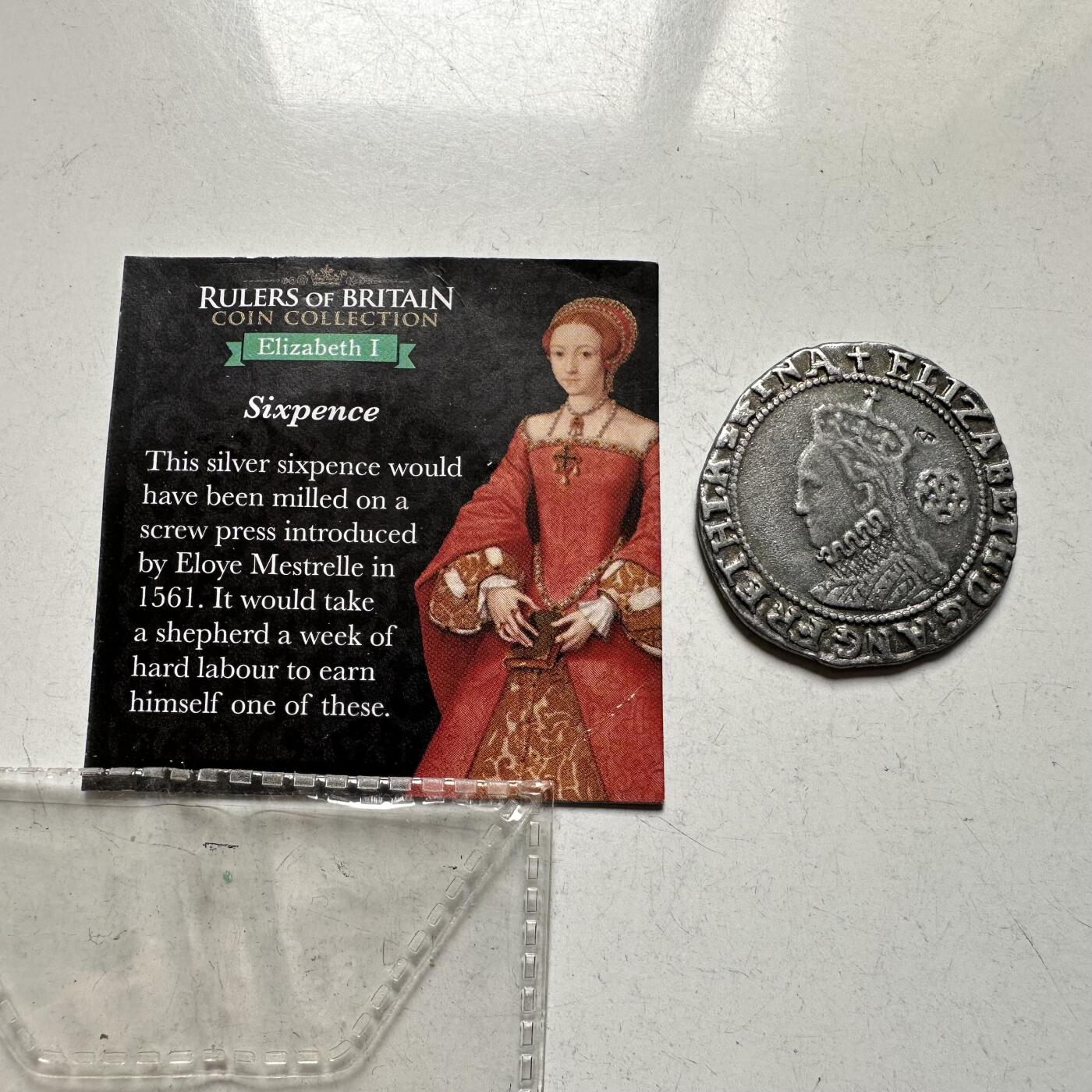 🌹外币初藏🌹🐯2026年第28场   每周二四六晚8️⃣点 接代拍 英国伊丽莎白一世1558年-1603年六便士银币锡制复制品26mm3g