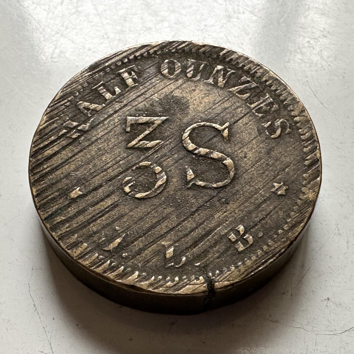 🌹外币初藏🌹🐯2026年第28场   每周二四六晚8️⃣点 接代拍 英国金衡半盎司3先令J.L.B.校准砝码22.5mm15.6g