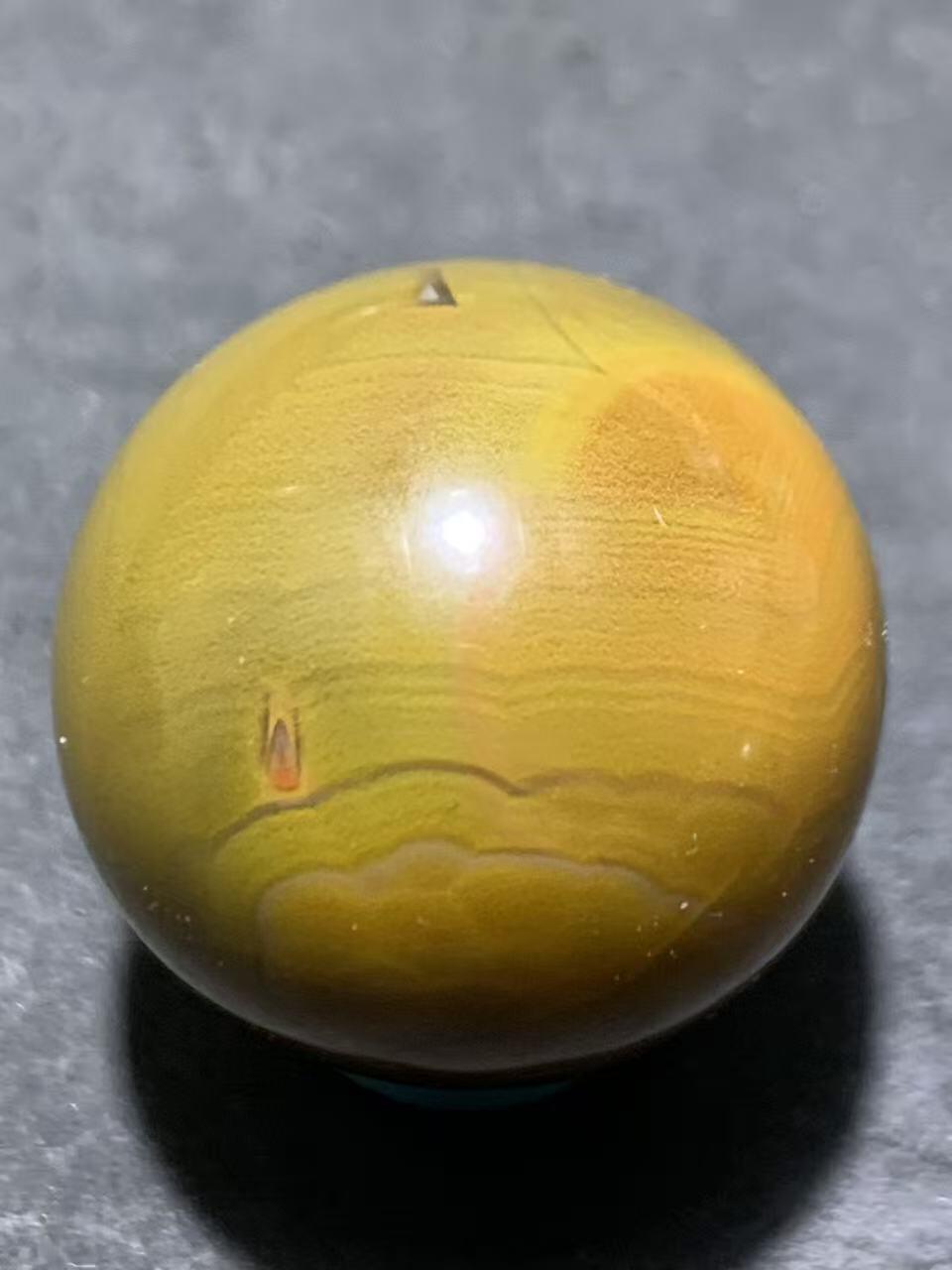 精美拉丝料天眼纹战国红玛瑙圆珠一颗！