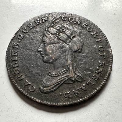 🌹外币初藏🌹🐯2026年第28场   每周二四六晚8️⃣点 接代拍 - 英国卡罗琳王后1795年纪念铜币Token24.8mm 少见品种