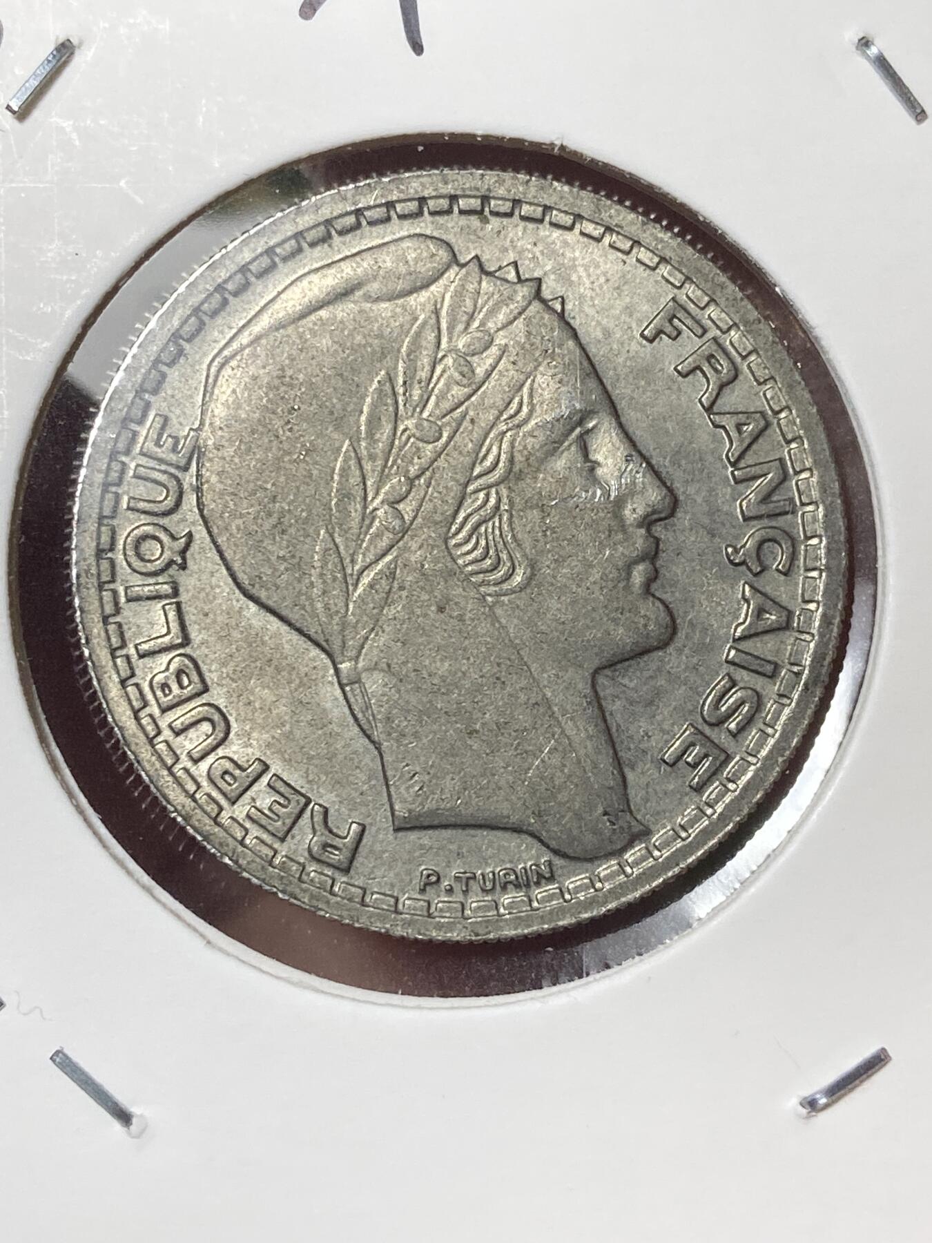 2026年第三十五场(总第二百零四场）外国精品纸夹币场(免佣金) 法兰西第四共和国1946年10法郎(B标，博蒙莱罗热造，Sl–大头短叶版)