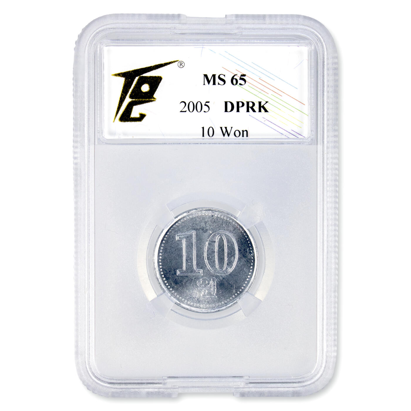 2005年朝鲜-第二套流通硬币5元/10元/50元/100元4枚套装TQG评级MS65-MS66