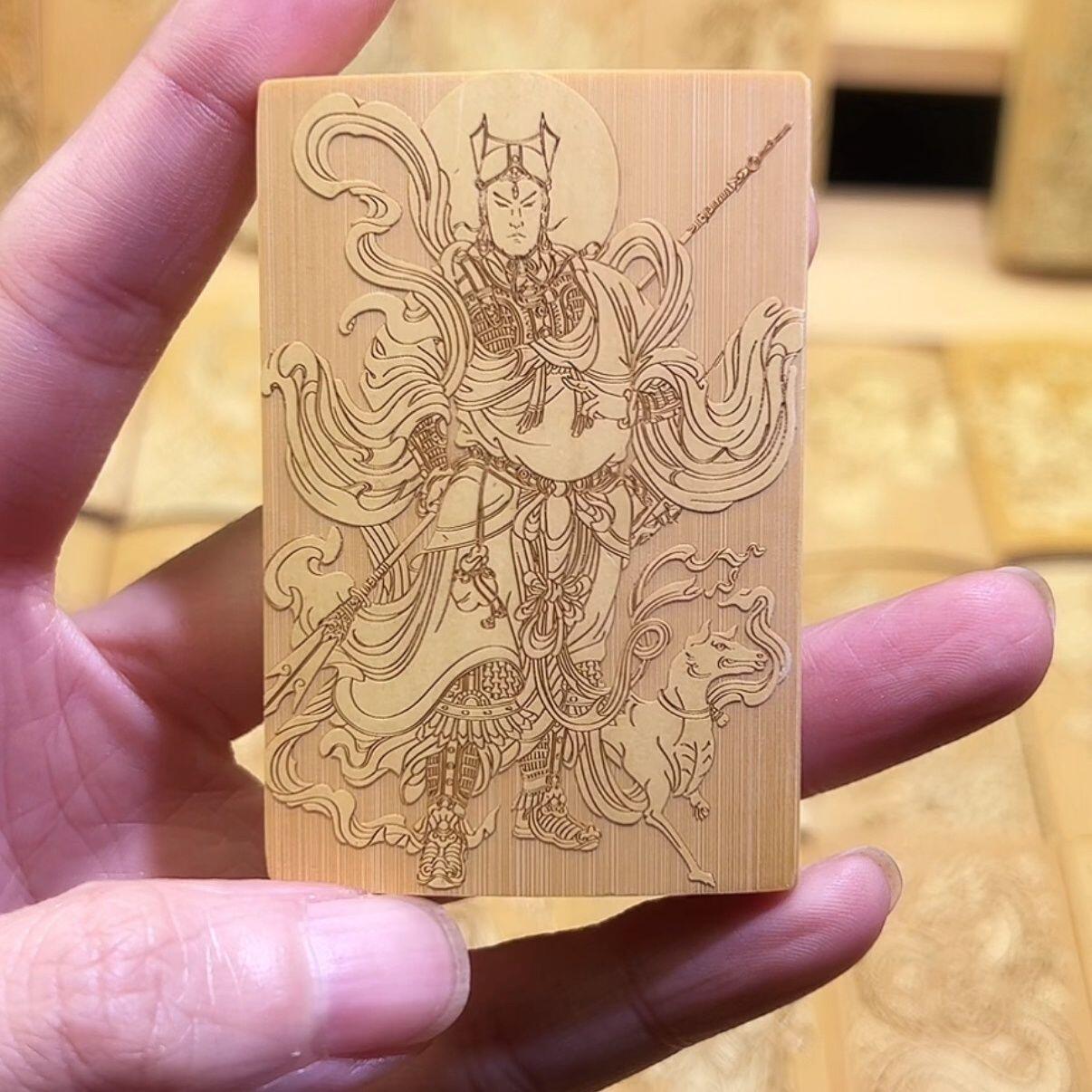 听雨轩（75）竹牌专场 留青工艺竹牌手把件4*6cm 大圣