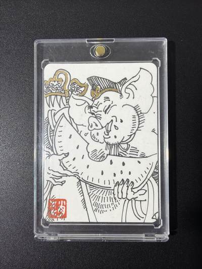 NO.27 好又多金牌大场，每周一站式配齐，方便凑单！（周6晚9点截拍，卖家送拍0抽成！） - 【1/1手绘卡】赵洛严老师手绘 八戒吃瓜【憨顽最是真模样，笑煞人间一肚膘】