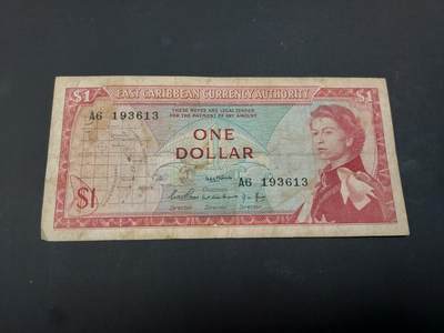 博彦收藏  AM 3月21日 8点钱币专场 全场包邮 - 东加勒比 女皇1元 流通品