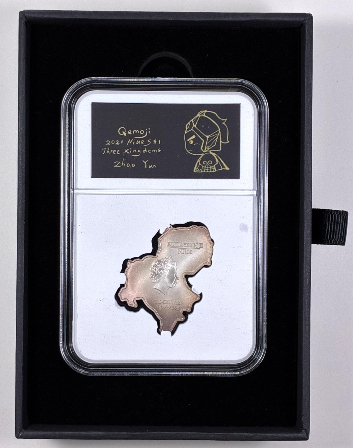 【雨安】【直播拍卖】【第0127期-裸币套币】2026-03-13 周五 19:30 (金价1140, 银价21.50) [现代装帧] Niue 纽埃 1元 2021年 赵云 [10.00克,  0.999银]