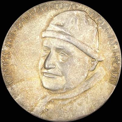 【雨安】【直播拍卖】【第0127期-裸币套币】2026-03-13 周五 19:30 (金价1140, 银价21.50) - [徽章奖章] Vatican [章] 梵蒂冈 1962年 若望二十三世 银章 15.3克