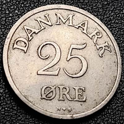 泉币菌-第209场-拍品多 请提前出价 - 丹麦1949年25欧尔 铜镍 23mm