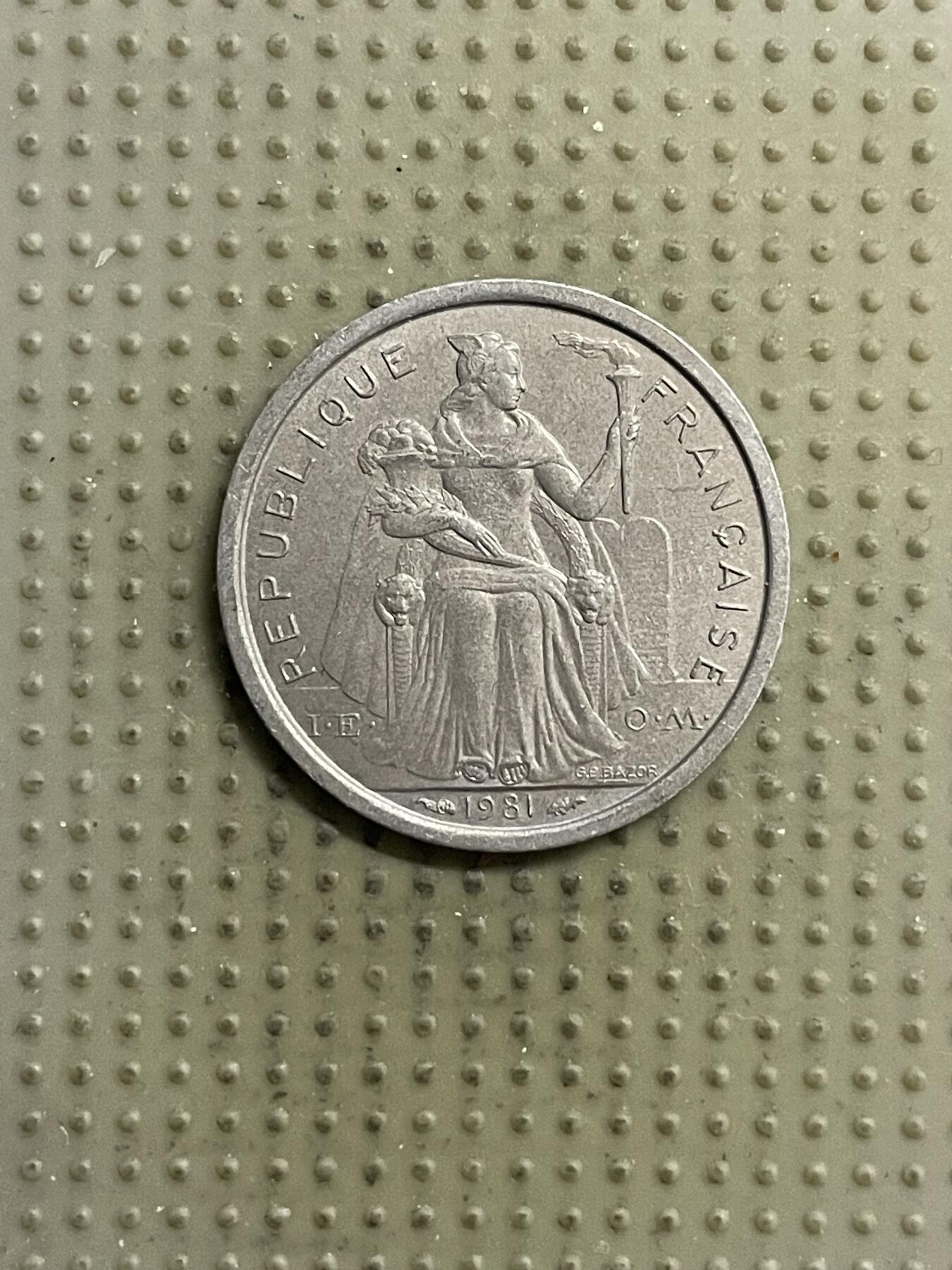 2026年第34场各国散币拍卖（总第184场） 法属新喀里多尼亚1981年1法郎