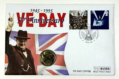 【雨安】【直播拍卖】【第0127期-裸币套币】2026-03-13 周五 19:30 (金价1140, 银价21.50) - [现代装帧] Great Britain 英国 2镑 1995年 二战胜利50周年.和平鸽