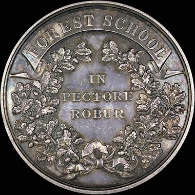 【雨安】【直播拍卖】【第0127期-裸币套币】2026-03-13 周五 19:30 (金价1140, 银价21.50) - [徽章奖章] Great Britain [章] 英国 1886年 森林学校挑战杯 银章 95克, 64mm