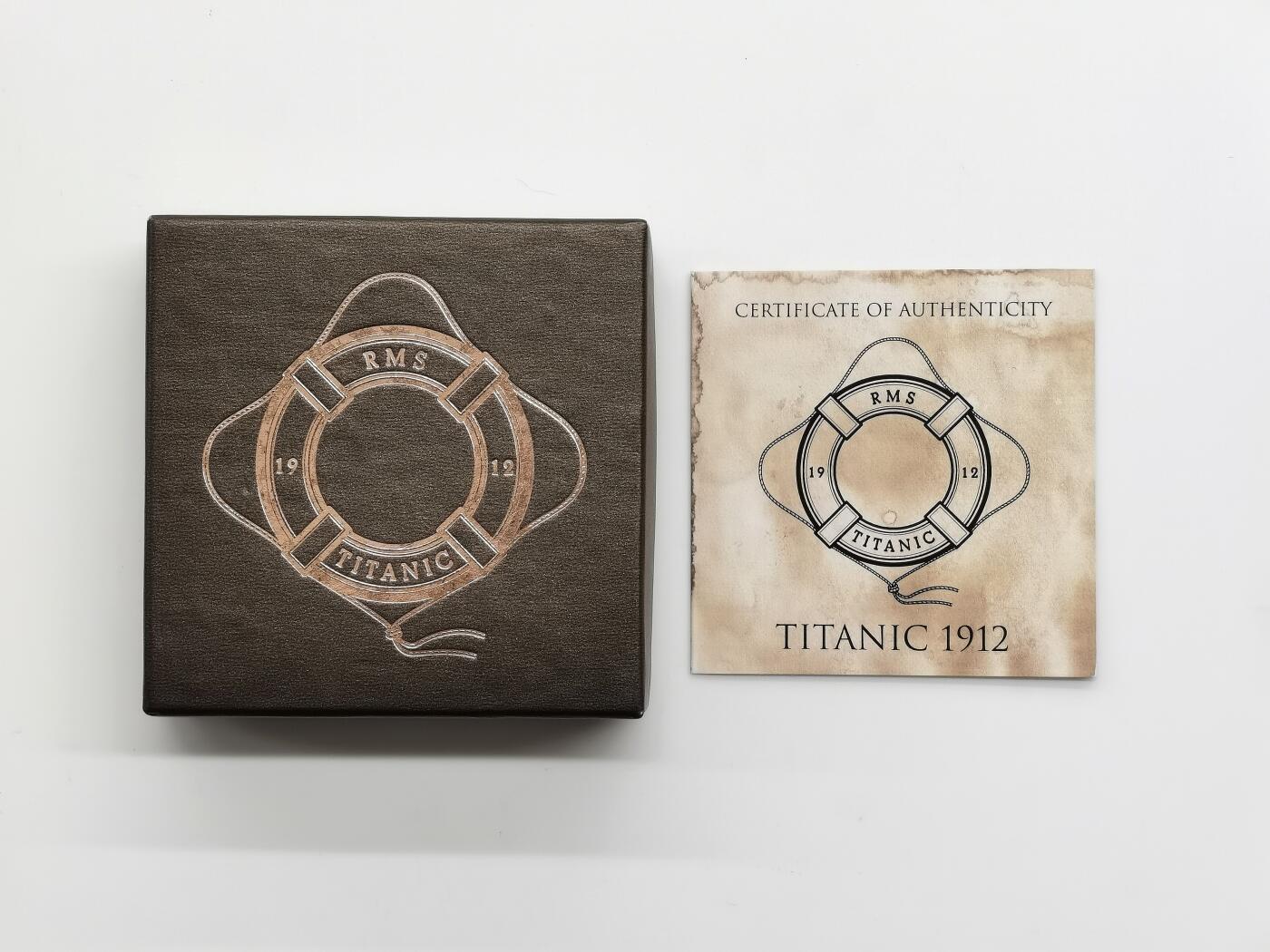 博洋堂世界钱币拍卖第164期（全场包邮） 英属维尔京群岛2012年2元彩色铜币 泰坦尼克号百年（夜航） 50mm 发行量：1千 盒证全