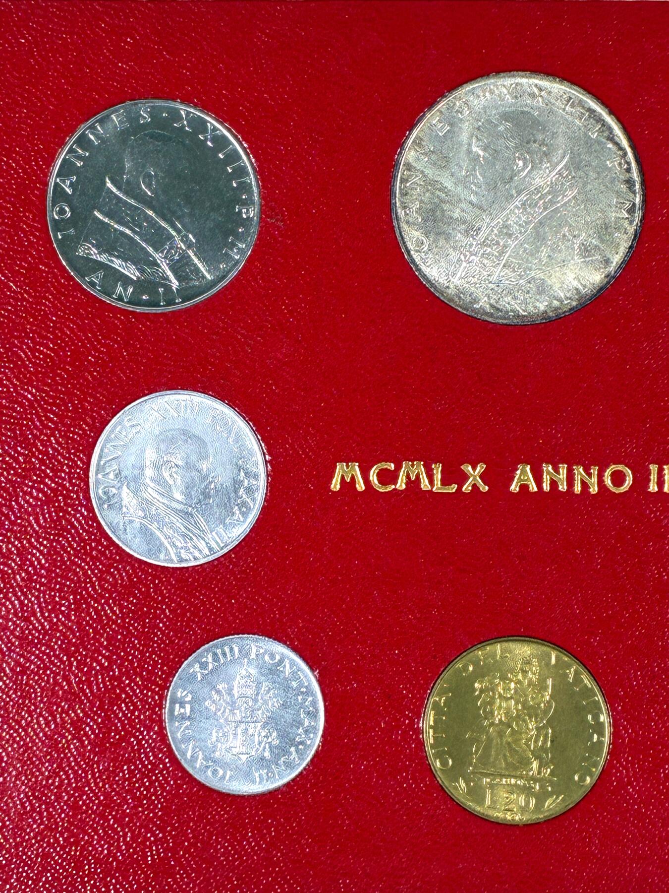 【雨安】【直播拍卖】【第0127期-裸币套币】2026-03-13 周五 19:30 (金价1140, 银价21.50) [现代套币] Vatican 梵蒂冈 套币 1960年